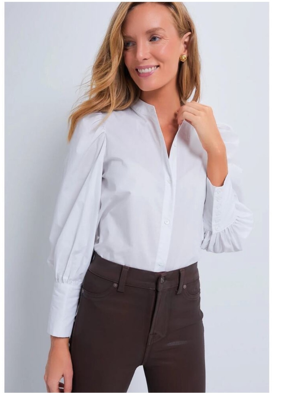 Hyacinth House Vail Top Blouse Women’s XS Button Up Long Sleeve Shirt B1